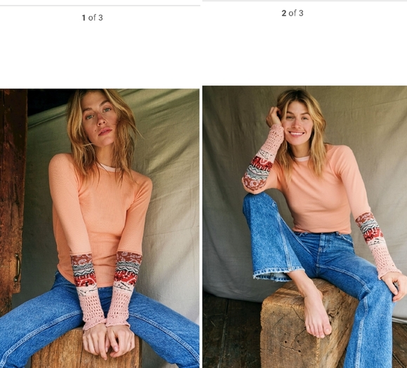 Free People In The Mix Cuff Thermal Top - Picture 4 of 10